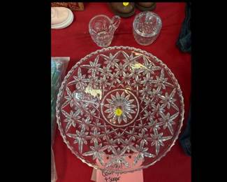 CRYSTAL BOWL WITH CREAM AND SUGAR