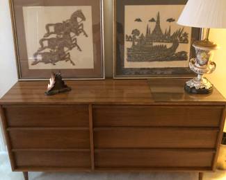 Mid Century walnut dresser 