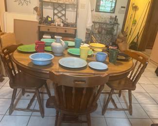 Dining room set and Fiesta Ware
