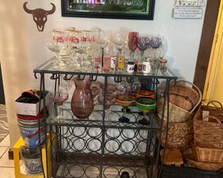 Budweiser , Bar Cart and Glasses