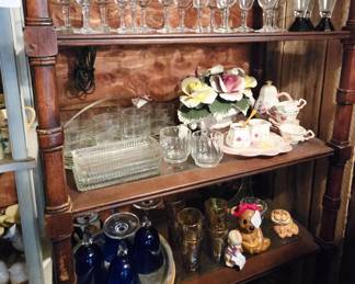 vintage glassware and capodimonte