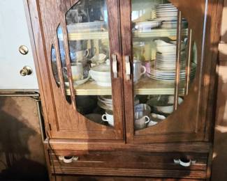 Art Deco Cabinet full of ironstone
