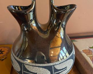 Wedding vase by Craig White Eagle, Navajo.