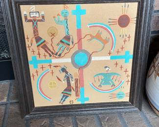 Framed sand painting