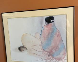 "Angelina's Shawl" framed print byR.C. Gorman 1997
