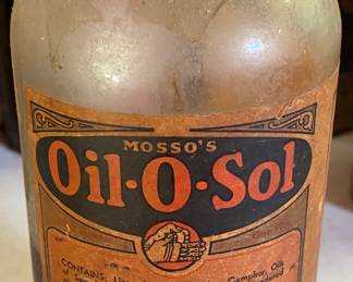 Old Mosso's Oil-O-Sol Antiseptic Bottle 