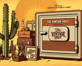 The Vintage Vault Safe Vintage flea market saguaro cactus retro cartoon