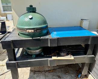 Large Big Green Egg and cart available for presale $600