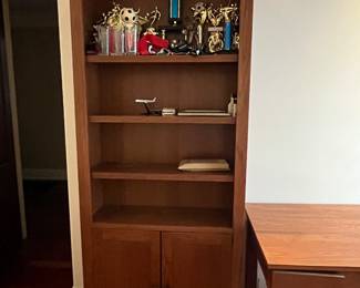 Wood bookcase (contents NFS)