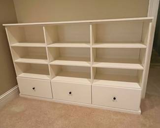 White storage unit with drawers