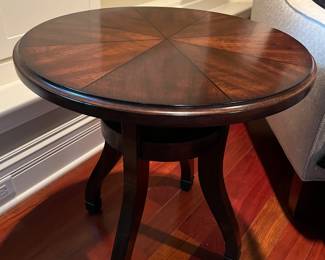 Wood round side table...