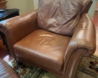 Bradington Young leather armchair and ottoman.....