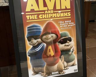 Framed movie posters....