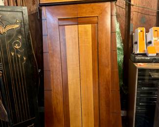 Egyptian Revival Style Wood (Teak Cherrywood?) Storage Cabinet