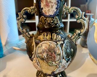 19c Majolica Pottery Vase