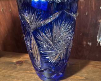 Colbalt Bohemian Crystal Vase