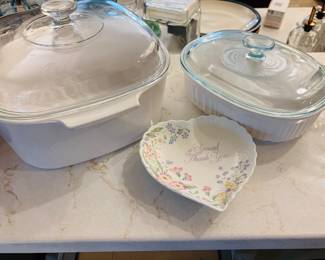 Casserole dishes for the neighborhood party.