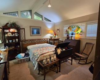 Drexel Bedroom set - King headboard, double dresser with mirror, chest of drawers.
Full size mattress and box springs
