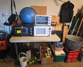small appliances and misc garage supplies