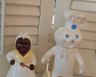 Collectible Mammie saltshaker and Pillsbury Doughboy circa 1970s