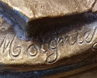 Jules Moigniez signature on bronze wildlife lamp