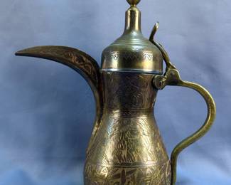 Ornate Dallah Brass Coffee Pot