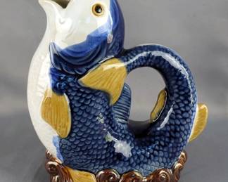 CBK Ltd 1991 Moreau Majolica Fish Pitcher