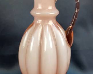 Art Glass Pitcher with Ruffled Edge
