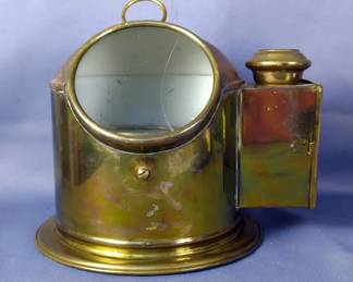 Nautical Brass Binnacle Compass with Oil Lamp