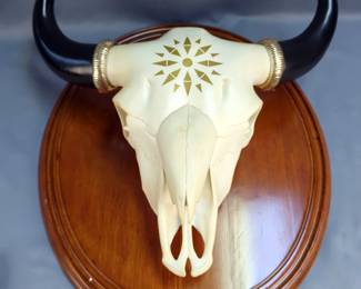 Franklin Mint "Spirit of the West" Bull Skull Wall Mount Sculpture