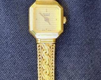 Women's Bulova Gold Quartz Watch With Textured Band