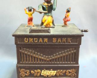 Cast Iron Organ Grinder Mechanical Bank