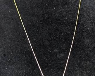 Diamond Solitaire On 14K Yellow Gold 20" Chain