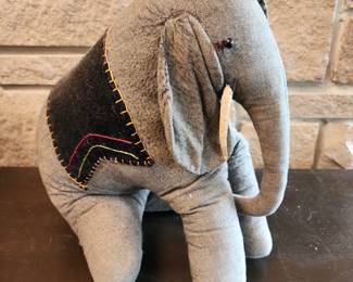 FOLK ART ELEPHANT DOOR STOP