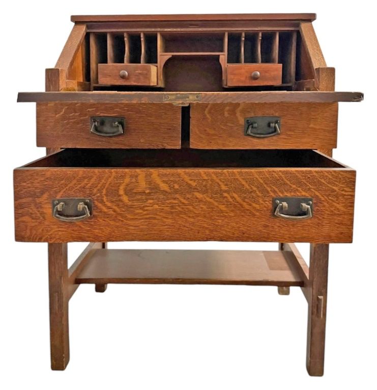 Antique Stickley Brothers Oak Secretary