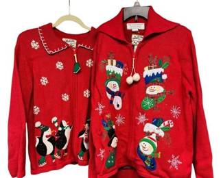 2 Vintage Womens Christmas Sweaters