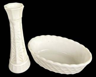 Milk Glass Vase Bowl