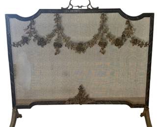Rococo Style Iron Fireplace Screen