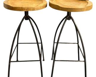 Wood and Iron Industrial Barstools