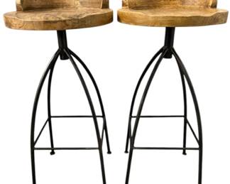 Wood and Iron Industrial Barstools
