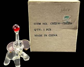 Glass Elephant Figurine