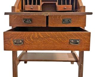 Antique Stickley Brothers Oak Secretary