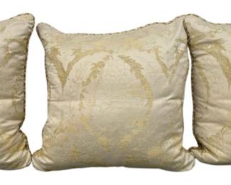 Ivory and Gold Damask Pillows