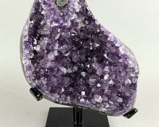 Brazilian Amethyst Geode On Metal Display Stand, 6.25" Tall