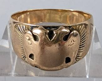 Engraved 10K Yellow Gold Ring, Size 12