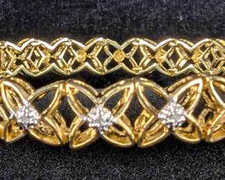 18K Yellow Gold Plated Diamond Bracelet