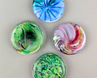 Colorful Murano Glass Fridge Magnets, Qty. 4