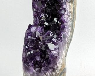 Brazilian Amethyst Geode On Metal Display Stand, 8.25" Tall