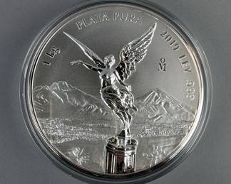 2019 Mexico Libertad 1kg .999 Pure Fine Silver Coin In Wood Display Box With Certificate Of Authenticity