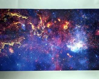 Galactic Photography Collection 'Unique View Of The Milky Way' NASA Lacquered Canvas, 48" x 18"